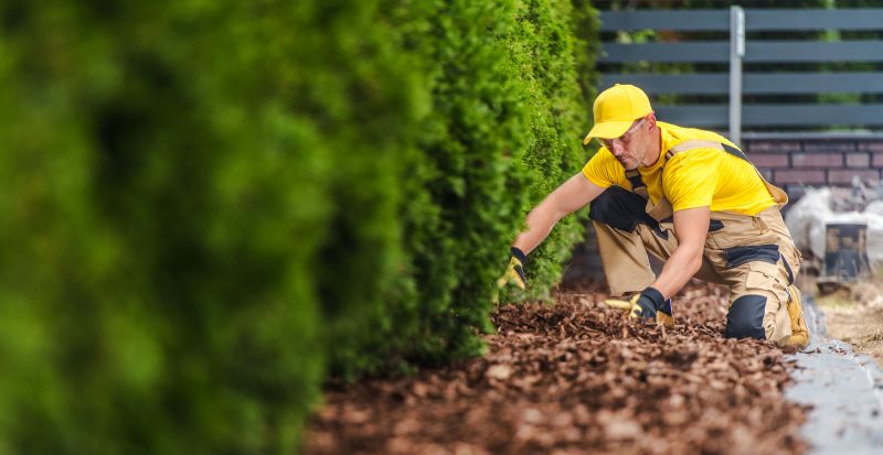Landscaping Crew with Mulching Equipment
